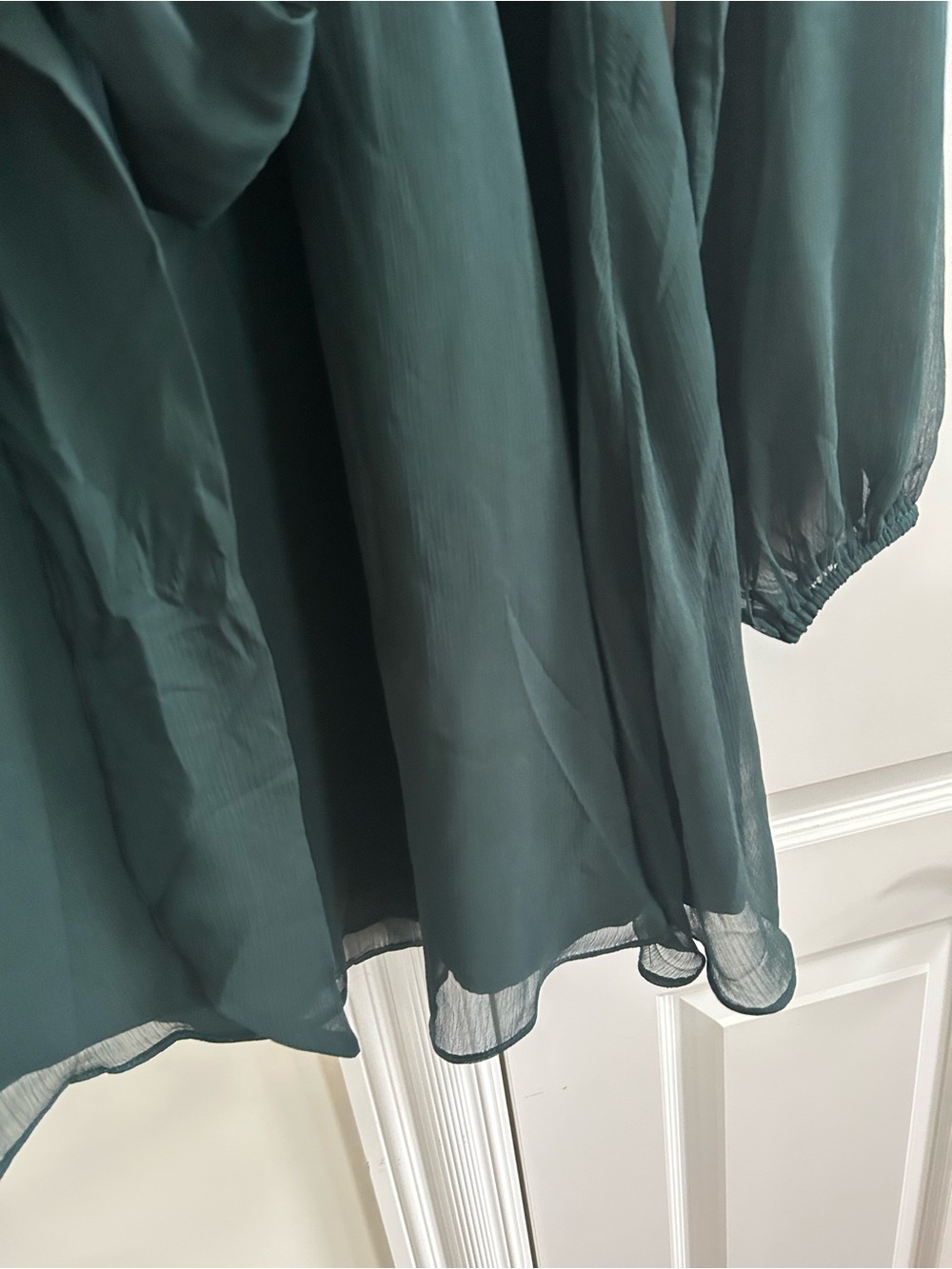 Express green mini sheer sleeve dress - Picture 7 of 9